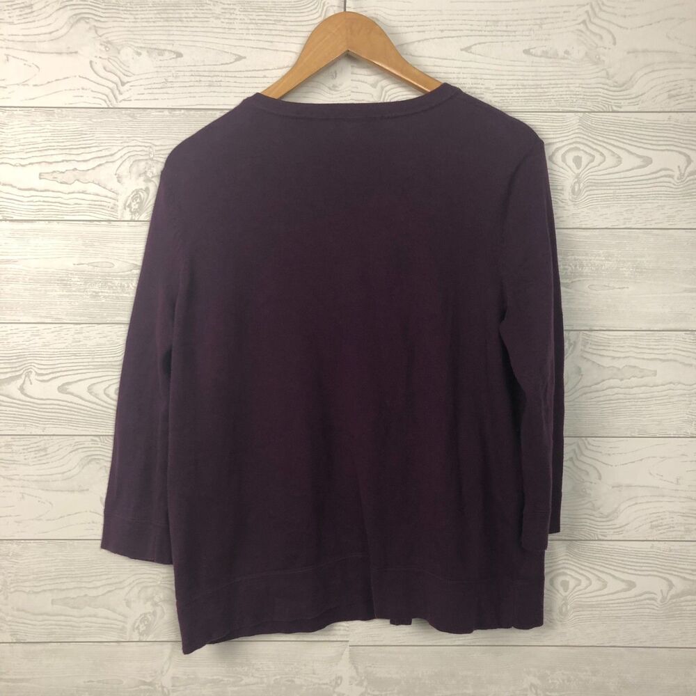 Eddie Bauer Women's XL Button Front Cardigan Sweater 3/4 Sleeve Cotton Blend - Picture 3 of 4